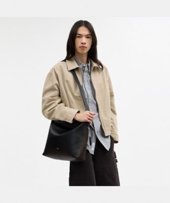 884 COACH ブラック レザー メッセンジャーバッグ モット メッセンジャー バッグ 38・ラブド レザー | COACH/コーチ